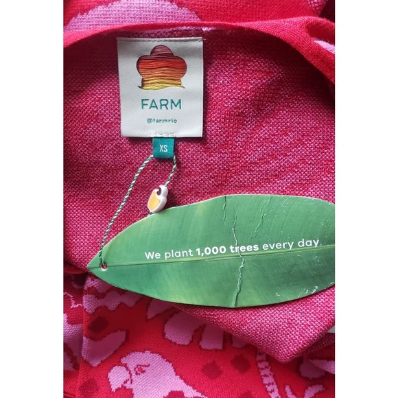 Farm Rio Red Jungle Scarf Knit Top - Picture 7 of 8